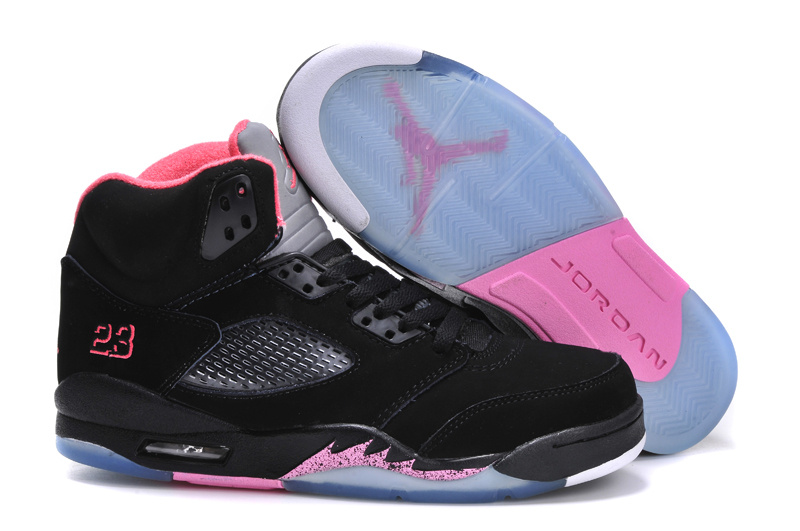 Air Jordan 5 Women Shoes Black/Red Online